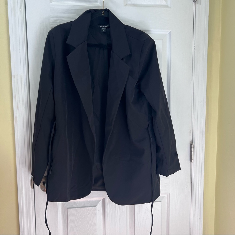 Athleta Women's Endless Blazer Tie Front Primatwill In Black Travel